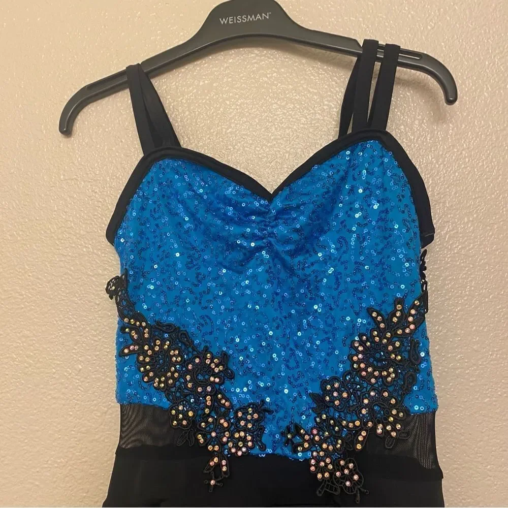 WEISSMAN Dance Costume blue jazz tutu sequin AIN'T NO OTHER MAN 10582 SA adult